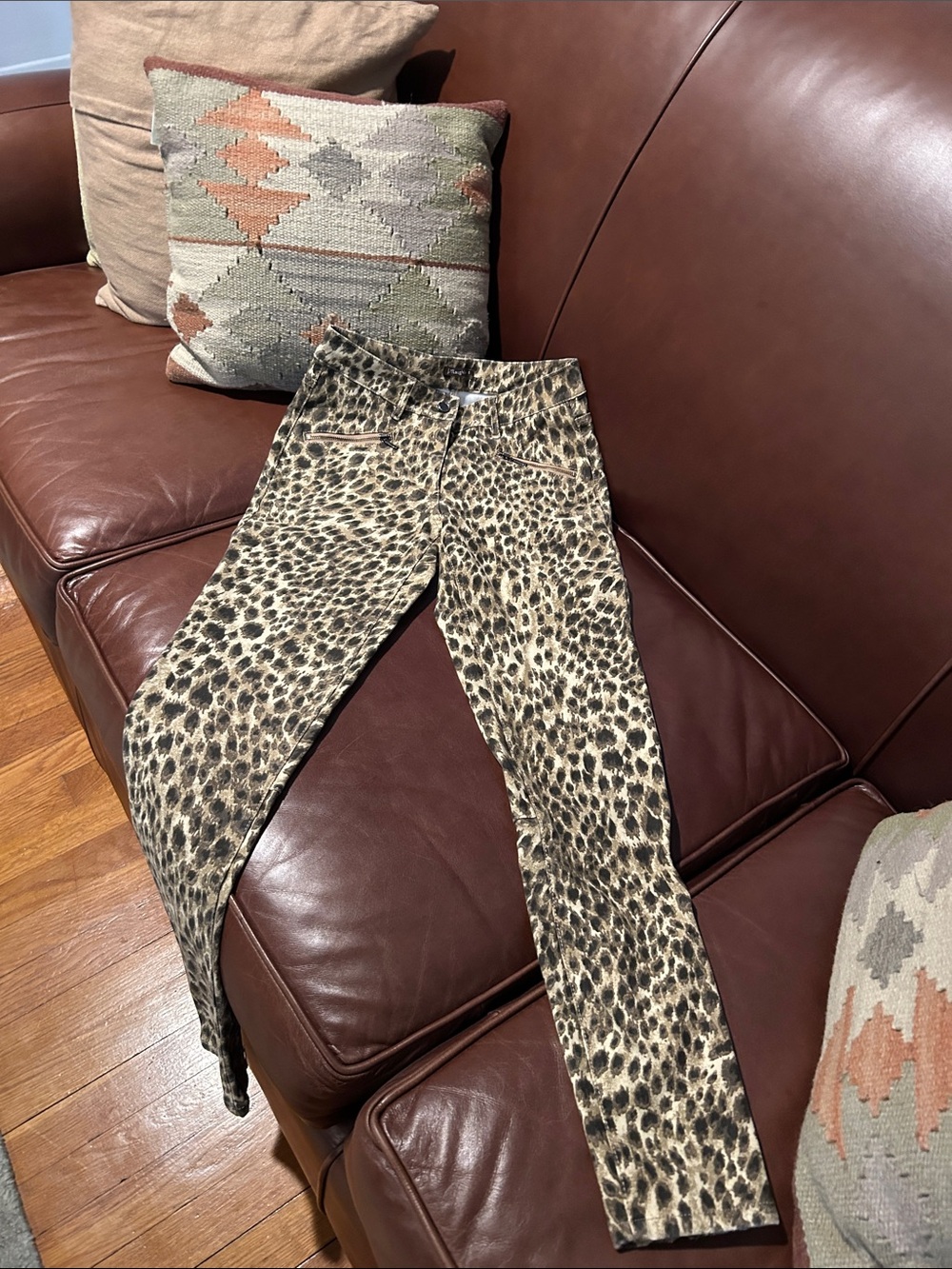 J. McLaughlin Leopard Print Skinny Jeans - Beige & Black